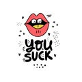 You suck Sticker Royalty Free Stock Photo