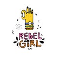 Rebel girl Sticker Royalty Free Stock Photo