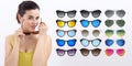 Fun woman with sunglasses, sale concept Royalty Free Stock Photo