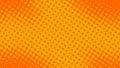 Fun yellow and orange pop art background with halftone dots desing in retro comic style, vector illustration eps10 Royalty Free Stock Photo