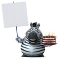 Fun zebra - 3D Illustration Royalty Free Stock Photo