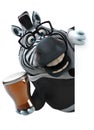 Fun zebra - 3D Illustration Royalty Free Stock Photo