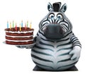 Fun zebra - 3D Illustration Royalty Free Stock Photo
