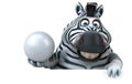 Fun zebra - 3D Illustration