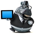 Fun zebra - 3D Illustration Royalty Free Stock Photo