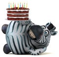 Fun zebra - 3D Illustration Royalty Free Stock Photo