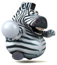 Fun zebra - 3D Illustration