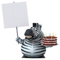 Fun zebra - 3D Illustration Royalty Free Stock Photo