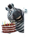 Fun zebra - 3D Illustration Royalty Free Stock Photo