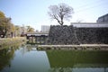 Funai Castle in Oita City, Oita Prefecture, on the island of Kyushu Royalty Free Stock Photo