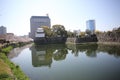 Funai Castle in Oita City, Oita Prefecture, on the island of Kyushu Royalty Free Stock Photo