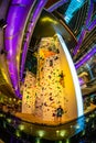 Rock Climbing in Funan mall, Singapore. Royalty Free Stock Photo