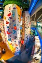 Rock Climbing in Funan mall, Singapore. Royalty Free Stock Photo