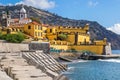 Funchal bay with Sao Tiago Fortress and Santa Maria Maior Mother Church in Funchal, Madeira