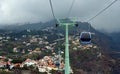 Funchal Cable Car takes tourists to district of Monte in the clouds, Madeira Royalty Free Stock Photo