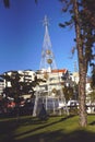 Huge Electric Lights forming a Christmas Tree in Funchal Madeira