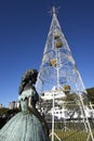 Huge Electric Lights forming a Christmas Tree in Funchal Madeira