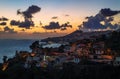 Funchal city, aerial view during sunset, Madeira Island Royalty Free Stock Photo