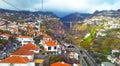 Funchal city funicular, cable car houses view. Madeira island, Portugal Royalty Free Stock Photo