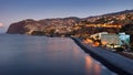 Funchal city at night near Praia Formosa beach, Madeira - Portugal Royalty Free Stock Photo