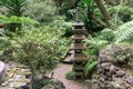 A miniature pagoda on the paths of the Oriental Garden in Monte Tropical Park, Madeira