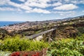 Funchal, Madeira - July, 2018. Madeira island Portugal typical landscape, Funchal city panorama view from botanical garden Royalty Free Stock Photo