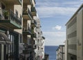 Funchal, Madeira, Portugal - hotels, skies and the ocean. Royalty Free Stock Photo