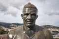 FUNCHAL, MADEIRA, PORTUGAL - MAY 22, 2021: Closeup of head of bronze statue of Christiano Ronaldo