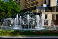 Funchal, Madeira - Portugal November 19, 2019 : Large Fountain in middle of the main roads into the City of Funchal on the island Royalty Free Stock Photo