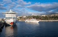 Aidaprima docked in harbor at Funchal Madiera