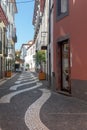 Pedestrian city streets with mosaic paving, Funchal, Madeira