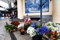 FUNCHAL, PORTUGAL - JUNE 29, 2015: A traditional woman sells flo