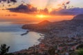 Funchal at sunset in Madeira Royalty Free Stock Photo