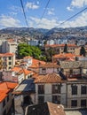 Funchal town cable car panorama, Madeira island, Portugal Royalty Free Stock Photo