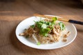 Funchoza,chinese noodles with spices and meat.Glass noodles. Asian cuisine Royalty Free Stock Photo