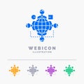 Function, instruction, logic, operation, meeting 5 Color Glyph Web Icon Template isolated on white. Vector illustration