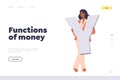 Function of money informational education online service landing page design website template