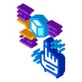 Function parsing isometric icon vector illustration Royalty Free Stock Photo