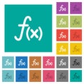 Function square flat multi colored icons Royalty Free Stock Photo