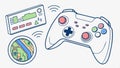 Game controller interface, user interface and gaming console menu graphic vector design Generative AI Royalty Free Stock Photo