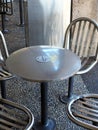 Stainless Steel Cafe Table and Chairs Royalty Free Stock Photo