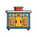 Functional Kitchen Island for Versatile Use Royalty Free Stock Photo