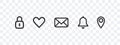 Functional linear web icons. Notification and geolocation icons. Vector scalable graphics