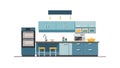 Functional Modern Kitchen Interior Design, vector design Generative AI Royalty Free Stock Photo