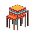 Functional Nesting Tables for Versatile Spaces Royalty Free Stock Photo