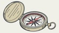 Functional Open Compass, Ready to Guide Your Next Adventure, vector design Generative AI Royalty Free Stock Photo