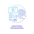 Functional programming blue gradient concept icon Royalty Free Stock Photo