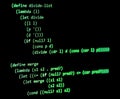 Functional programming code -  declarative paradigm, green color Royalty Free Stock Photo