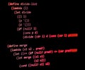 Functional programming code -  declarative paradigm, red color Royalty Free Stock Photo