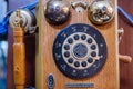 Functional vintage wall mounted telephone unit in good condition